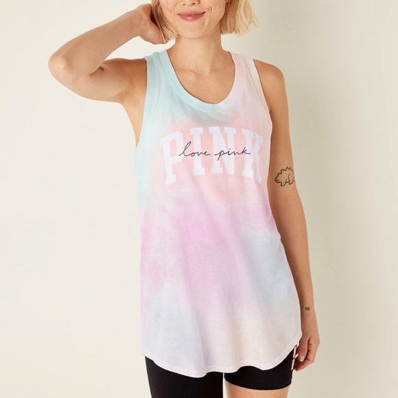 { pink // knit racerback perfect tank top } - Picture 1 of 2